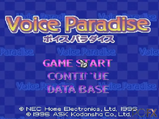 Voice Paradise title screen for PC FX